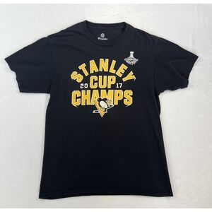 Pittsburgh Penguins Mens Fanatics 2017 Stanley Cup Champs T Shirt Size Medium